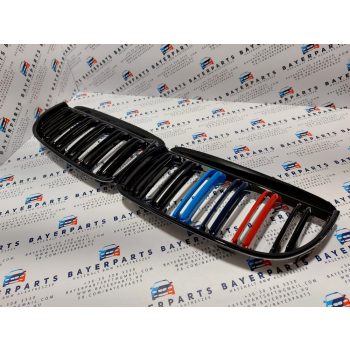 BMW E90 E91 sedan touring új fényes dupla pálcás fekete M vese hűtőrács   BMW E90 E91 sedan touring új fényes dupla pálcás fekete M vese hűtőrács