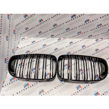 BMW E87 LCI E81 E88 új dupla pálcás fényes fekete vese hűtőrács   BMW E87 LCI E81 E88 új dupla pálcás fényes fekete vese hűtőrács