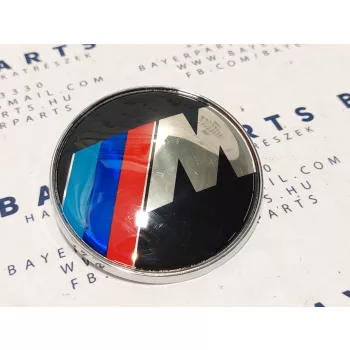   Bmw E46 E90 F30 stb. 74mm bontott hátsó fekete "M" embléma