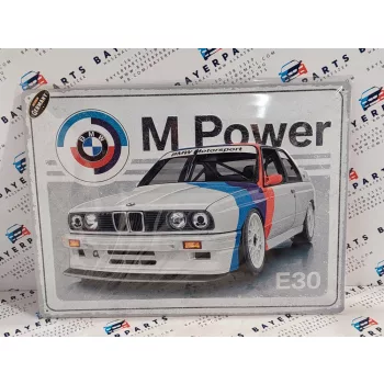 BMW E30 M3 M power - fémplakát  fém tábla (40x30cm)