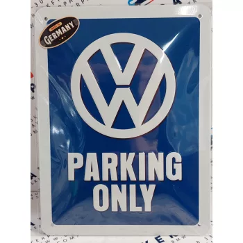   Volkswagen VW Parking Only - fémplakát  fém tábla  (15x20cm)