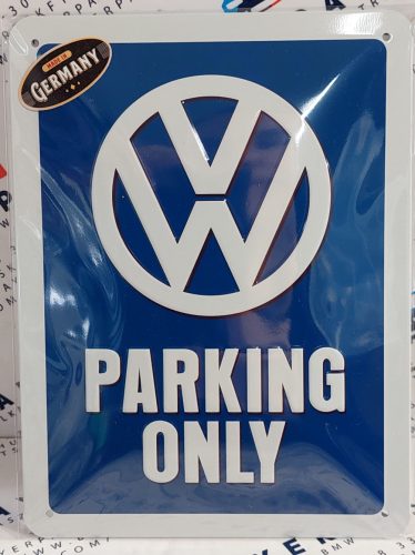 Volkswagen VW Parking Only - fémplakát  fém tábla  (15x20cm)