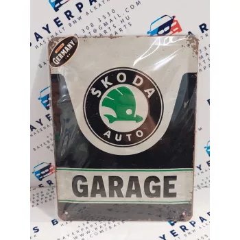 Skoda Garage - fémplakát  fém tábla  (15x20cm)