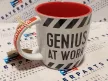 Warning - Genius at work - kerámia bögre