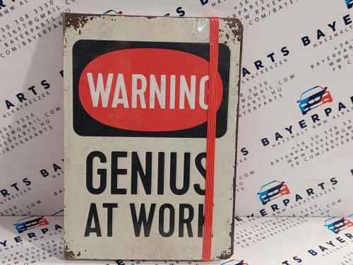 Warning - Genius at work jegyzetfüzet notesz - A5