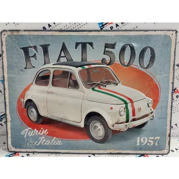 Fiat 500 - fémplakát  fém tábla (40x30cm)