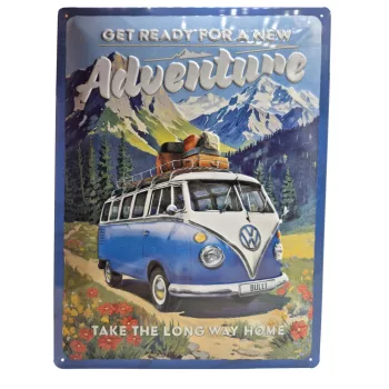   Volkswagen VW T1 Transporter - Get ready for a new Adventure - fémplakát  fém tábla (30x40cm)
