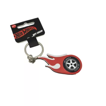 Hot Wheels - piros láng felni kulcstartó 
