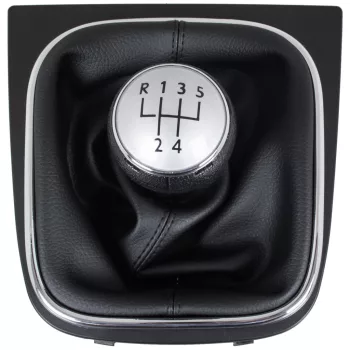   VW Touran 09-12 sebességváltó gombfej SILVER + FEKETE gumiharmonika kerettel CHRÓM 5 SEBESSÉGES