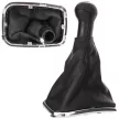 VW Golf IV 97-03 sebességváltó gombfej FEKETE + gumiharmonika kerettel CHRÓM 6 SEBESSÉG FURAT 23MM