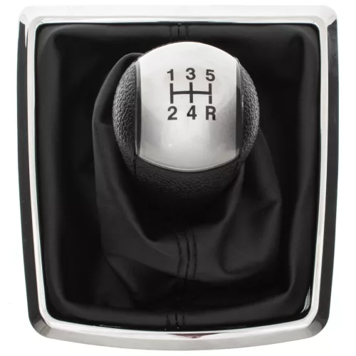 Ford Focus Mk2 04-08 sebességváltó gomb SILVER + manzsetta krómkerettel 5 SEBESSÉG