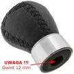 Mazda 3 BK 03-08 sebességváltó gombja FEKETE BŐR 5 SEBESSÉG 12 MM