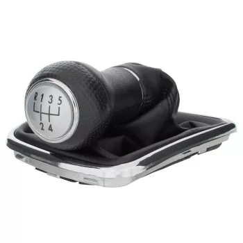   VW Golf IV 98-05 sebességváltó gombfej SILVER + gumiharmonika CHRÓM kerettel, 12 MM FURAT