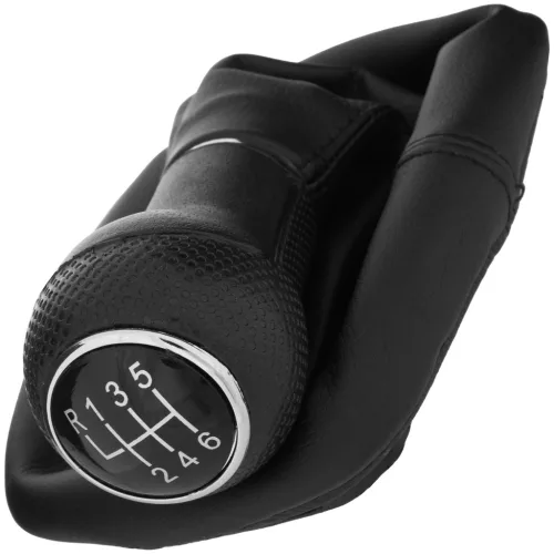 VW Golf IV 98-05 sebességváltó gomb FEKETE 6 SEBESSÉG + GUMIHARMONIKA 23 MM FURAT