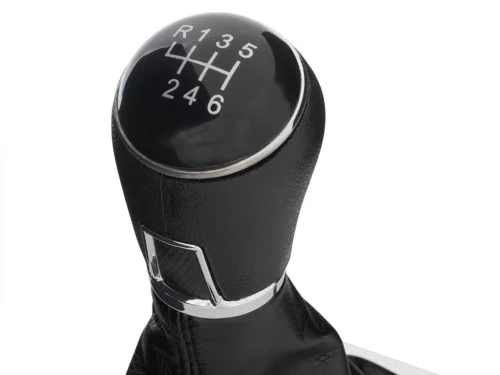 VW Passat B6 06-11 sebességváltó gomb FEKETE + porvédő harmonika krómkerettel 6 SEBESSÉG