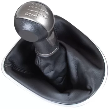   Seat Altea 2004- sebességváltó gombja FEKETE-BÉZS + porvédő gumiharmonika krómkerettel 5 SEBESSÉGES