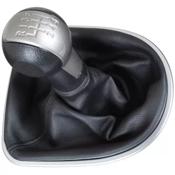   Seat Leon II 2005- sebességváltó gombfej FEKETE-BÉZS + porvédő gumiharmonika krómkerettel 6 SEBESSÉGES