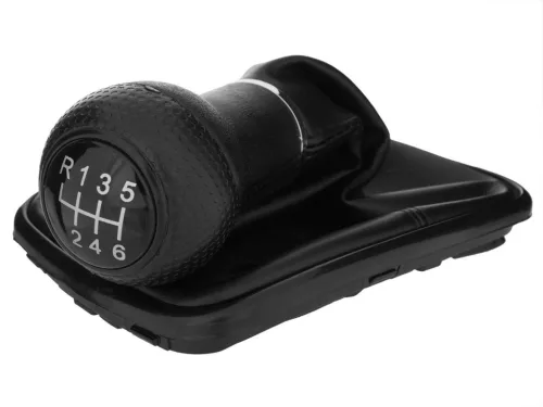 VW Golf IV 98-05 sebességváltó gombja FEKETE 6 SEBESSÉG + GUMIHARMONIKA 12 MM FURAT