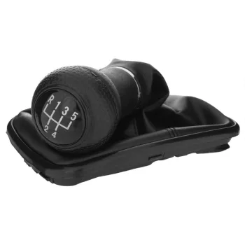   VW Golf IV 98-05 sebességváltó gombfej FEKETE 5 SEBESSÉGES + VÁLTÓSZOKNYA 12 MM FURAT