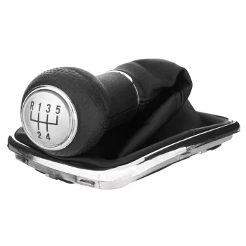   VW Golf IV 98-05 sebességváltó gombfej SILVER + gumiharmonika krómkerettel, FURAT 22 MM