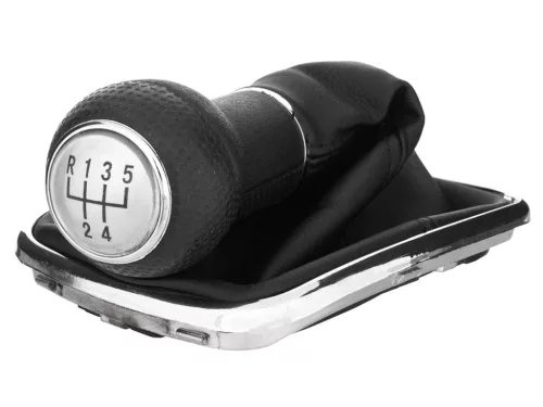 VW Golf IV 98-05 sebességváltó gombfej SILVER + gumiharmonika krómkerettel, FURAT 22 MM
