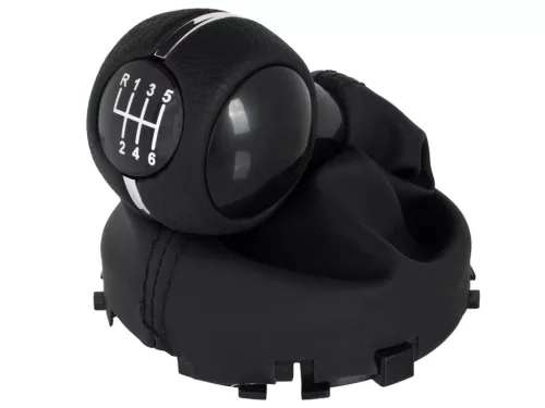 MINI F55 2013- sebességváltó gombfej FEKETE + gumiharmonika kerettel 6 SEBESSÉGES