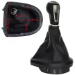 Seat Altea 2004- sebességváltó gomb FEKETE ECOBŐR + porvédő gumiharmonika kerettel, 6 SEBESSÉG