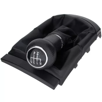   Seat Ibiza III 02-09 sebességváltó gombfej FEKETE + porvédő gumiharmonika kerettel, 5 SEBESSÉGES