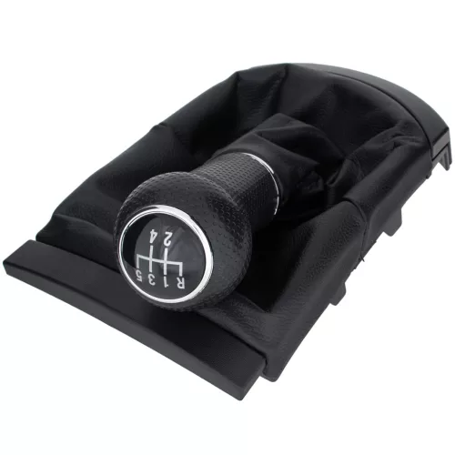 Seat Ibiza III 02-09 sebességváltó gombfej FEKETE + porvédő gumiharmonika kerettel, 5 SEBESSÉGES