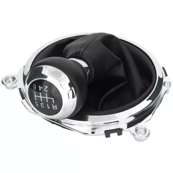   Audi TT 8J 06-14 sebességváltó gombfej FEKETE / KRÓM + FEKETE VÁLTÓSZOKNYA KRÓM KERETTEL 6 SEBESSÉG