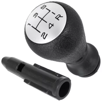   Peugeot 206 sebességváltó gombfej FEKETE + SILVER FEKETE MINTÁVAL + adapter / átalakító sebességváltó karhoz gombfejhez 2 db KOMPLETT