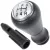 Peugeot 206 sebességváltó gombja SILVER + FEKETE 5 SEBESSÉGES KIOSZTÁS + adapter / átalakító a sebességváltó karhoz, váltógombhoz 2 db KOMPLETT