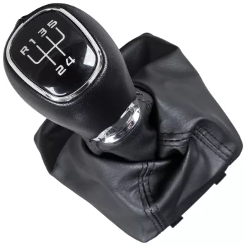   Skoda Octavia III 2012- sebességváltó gomb + porvédő gumiharmonika kerettel, EKOBŐR, 5 SEBESSÉG