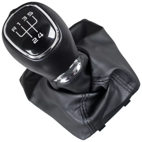 Skoda Octavia III 2012- sebességváltó gomb + porvédő gumiharmonika kerettel, EKOBŐR, 5 SEBESSÉG