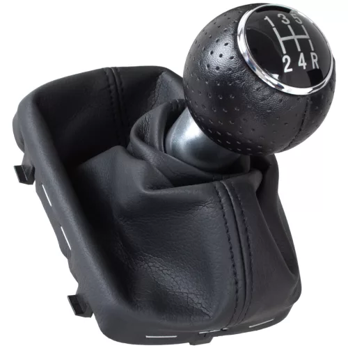 Audi A3 I 8L 96-03 sebességváltó gomb FEKETE + FEKETE PORVÉDŐ HARMONIKA + KRÓM GYŰRŰ 5 SEBESSÉG HÁTRAMENET LENT