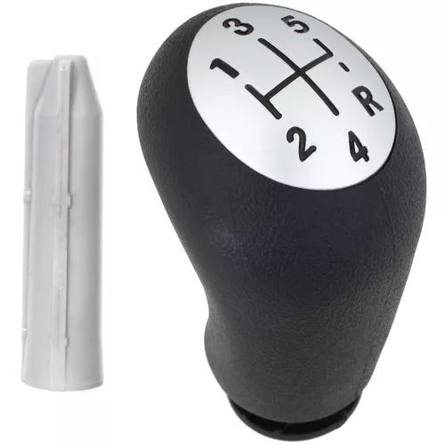 Renault Megane II III sebességváltó gombfej 5 SEBESSÉGES FEKETE + SILVER + adapter / átalakító sebességváltó kar gombfejhez 2 db KOMPLETT