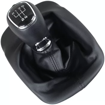   Skoda Octavia I 1996- sebességváltó gombfej FEKETE BŐR + porvédő gumiharmonika kerettel 5 SEBESSÉGES
