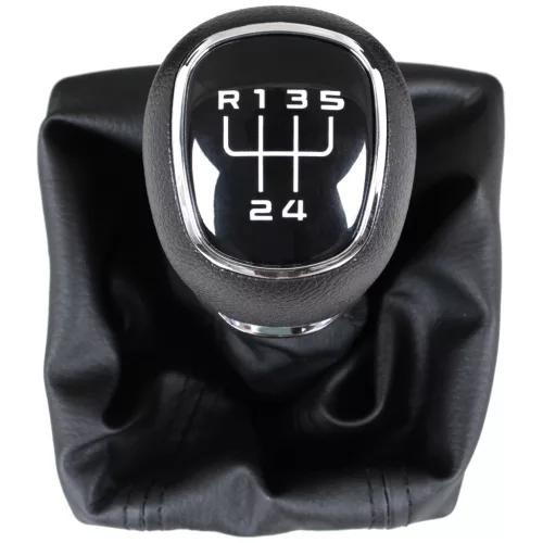 Skoda Octavia III 2012- sebességváltó gomb FEKETE ABS + gumiharmonika kerettel 5 SEBESSÉG