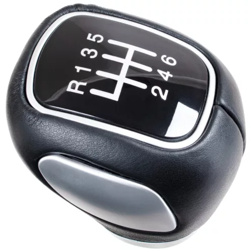 Chevrolet Cruze 08-15 sebességváltó gombfej FEKETE MŰBŐR + SILVER 6 SEBESSÉGES