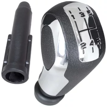   Peugeot 207 208 307 308 3008 508 408 sebességváltó gombfej FEKETE + KRÓM 5 SEBESSÉGES + adapter / átalakító a sebességváltó karhoz, gombfejhez 2 db KOMPLETT