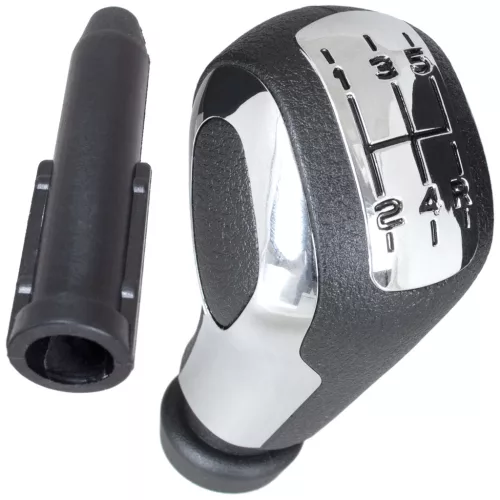 Peugeot 207 208 307 308 3008 508 408 sebességváltó gombfej FEKETE + KRÓM 5 SEBESSÉGES + adapter / átalakító a sebességváltó karhoz, gombfejhez 2 db KOMPLETT