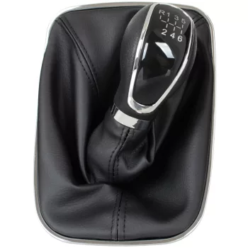   Opel Insignia A 08-17 sebességváltó gombja FEKETE + FEKETE GYŰRŰ (VÁLTÓSZOKNYA) + KRÓM KERET 6 SEBESSÉG