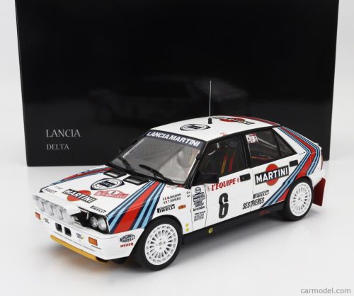 LANCIA  DELTA HF INTEGRALE 4WD (night version) TEAM MARTINI RACING N 6 WINNER RALLY MONTECARLO 1987 MIKI BIASION - TIZIANO SIVIERO  WHITE RED BLUE