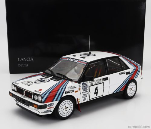 LANCIA  DELTA HF INTEGRALE 4WD TEAM LANCIA  N 4 WINNER RALLY 1000 LAKES 1987 MARKKU ALEN - ILKKA KIVIMAKI  WHITE RED BLUE