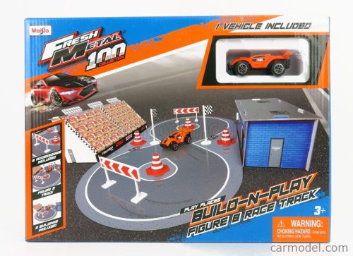 ACCESSORIES  DIORAMA - SET BUILD RACE TRACK WITH CAR  ORANGE GREY