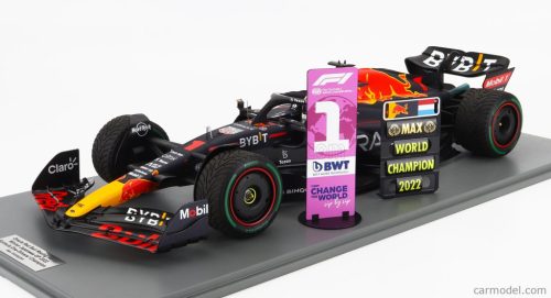 RED BULL  F1  RB18 TEAM ORACLE RED BULL RACING N 1 WORLD CHAMPION WINNER JAPAN GP WITH PIT BOARD 2022 MAX VERSTAPPEN  MATT BLUE YELLOW RED