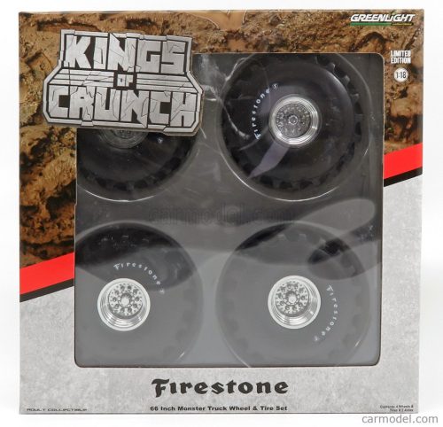 ACCESSORIES  SET 4X WHEELS FIRESTONE MONSTER TRUCK - SET 4 RUOTE  SILVER BLACK