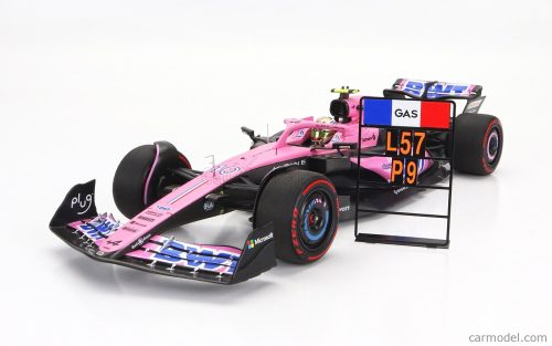 RENAULT  F1  A523 TEAM BWT ALPINE N 10 9th BAHRAIN GP WITH PIT BOARD 2023 PIERRE GASLY  PINK BLACK BLUE