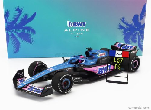 RENAULT  F1  A523 TEAM BWT ALPINE N 31 9th MIAMI GP WITH PIT BOARD 2023 ESTEBAN OCON  BLUE BLACK PINK