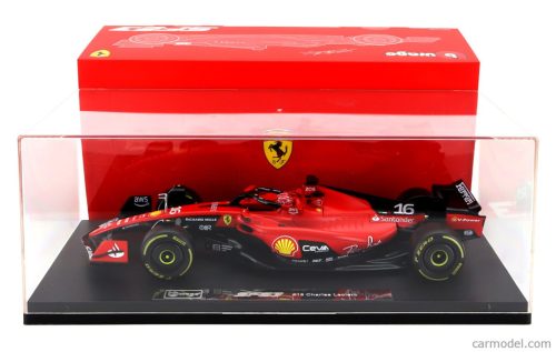 FERRARI  F1  SF-23 TEAM SCUDERIA FERRARI N 16 SEASON 2023 CHARLES LECLERC - CON VETRINA - WITH SHOWCASE - EXCLUSIVE CARMODEL